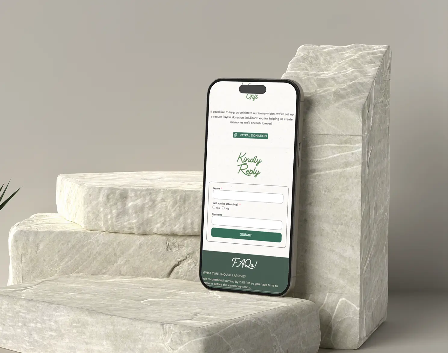 Emerald Monoline Phone Preview Front - Weding Invitation Website