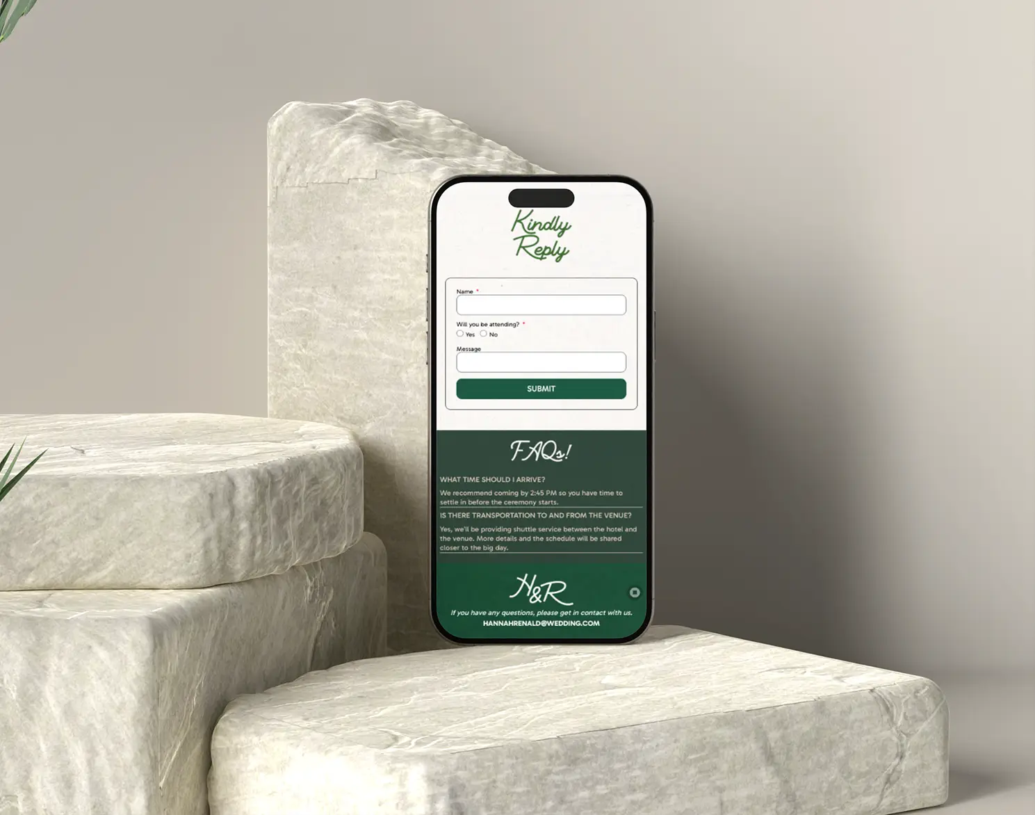 Emerald Monoline Phone Preview Front - Weding Invitation Website
