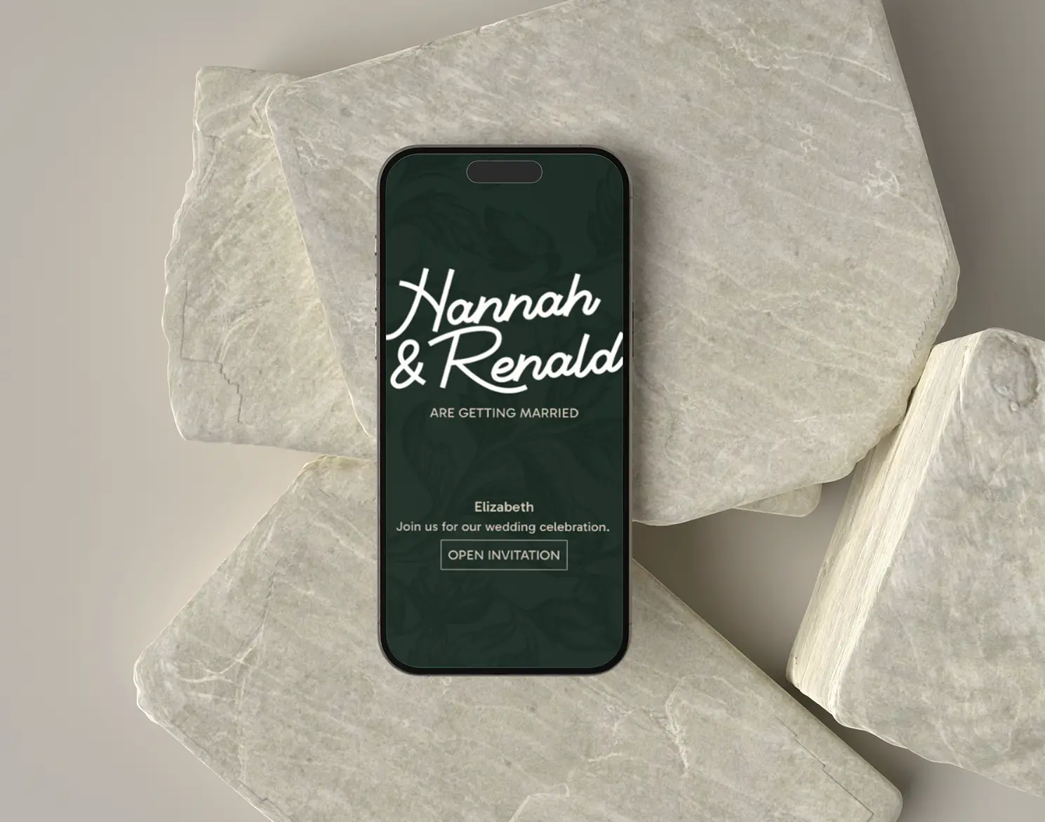 Emerald Monoline Phone Preview Front - Weding Invitation Website