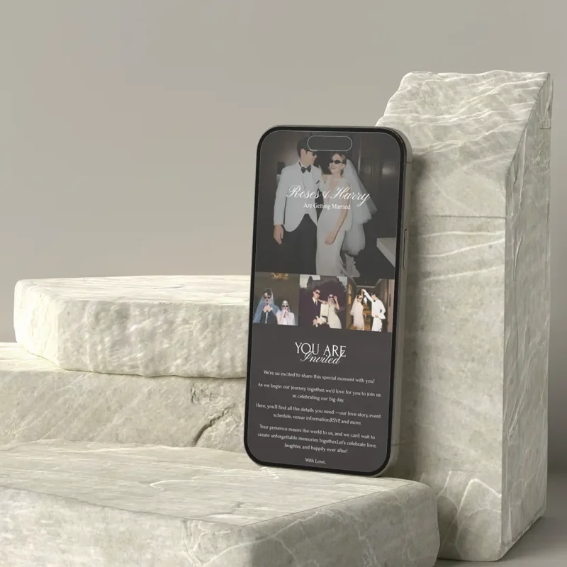 The Noir Affair - Elegant Wedding Invitation