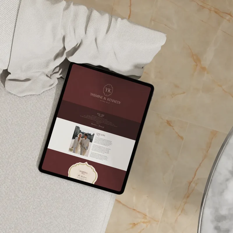 Eternal Burgundy Ipad - Luxury Wedding Invitation