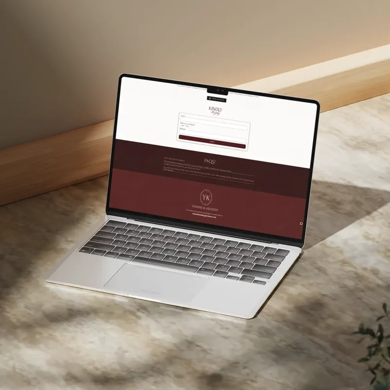Eternal Burgundy Laptop - Luxury Wedding Invitation