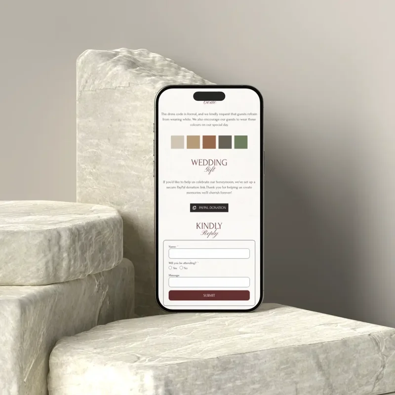 Eternal Burgundy Phone - Luxury Wedding Invitation