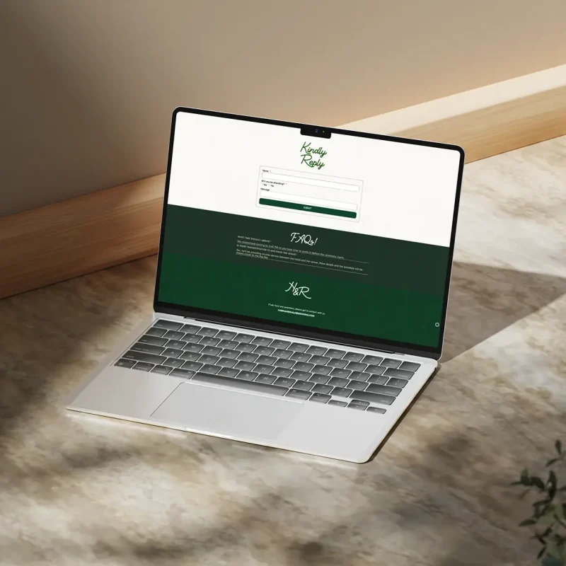 Emerald Monoline Laptop Preview Front - Weding Invitation Website