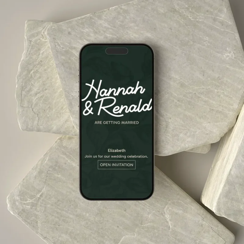 Emerald Monoline Phone Preview Front - Weding Invitation Website